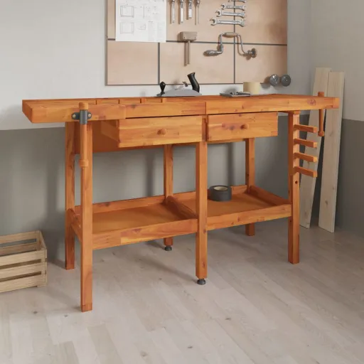 Banco de Trabajo Cajones y Tornillos Banco Madera 162x62x83 cm