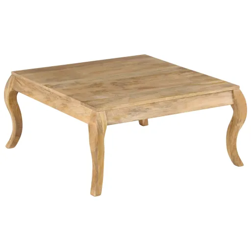 Mesa de Centro de Madera Maciza de Mango 80x80x40 cm