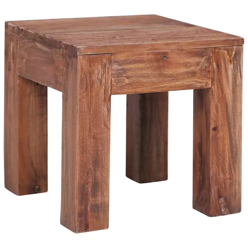 Mesa de Centro de Madera Maciza de Caoba 30x30x30 cm