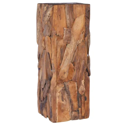 Mesa Auxiliar de Madera Maciza de Teca 30x30x80 cm