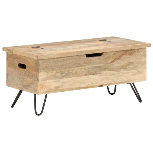 Baúl Madera Maciza de Mango 90x40x45 cm