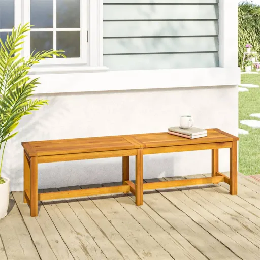 Banco de Jardín Madera Maciza de Acacia 150x35x45 cm