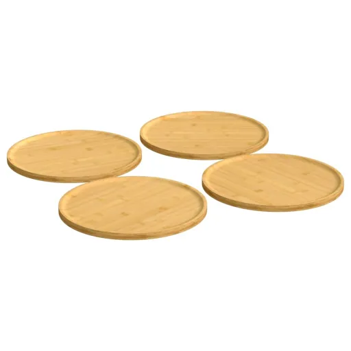 Platos Para Pizza 4 Uds Bambú Ø32x1,5 cm