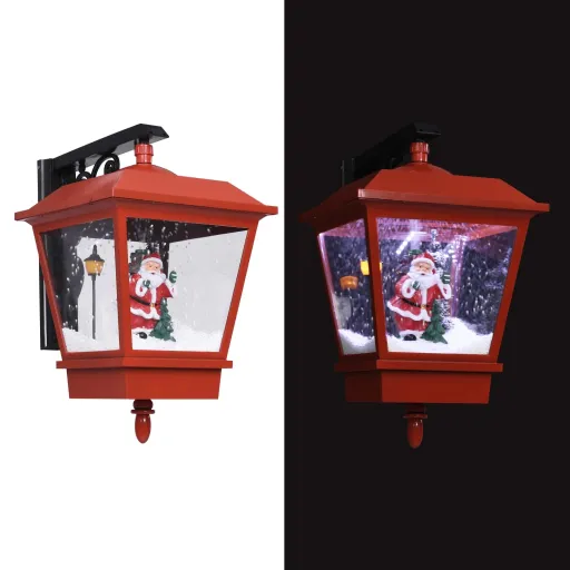 Lámpara de Pared de Navidad LED y Papa Noel Rojo 40x27x45 cm
