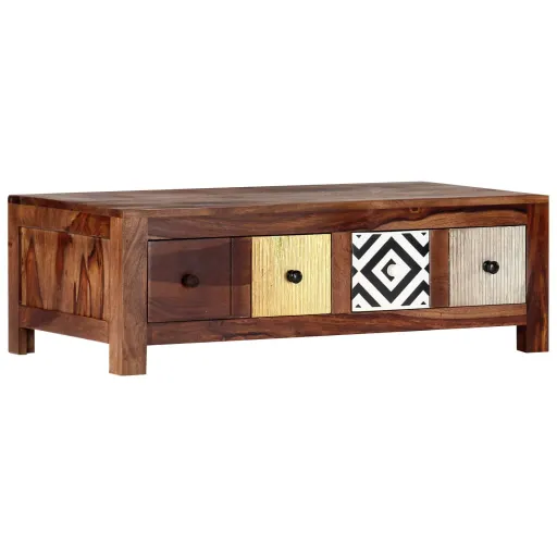 Mesa de Centro de Madera Maciza de Acacia 90x50x30 cm