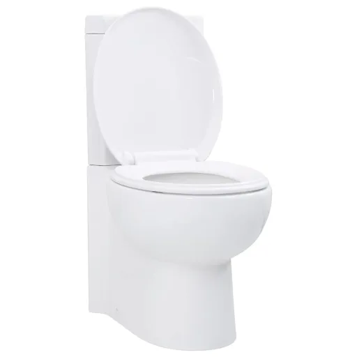 Inodoro WC de Esquina Cerámica Blanco
