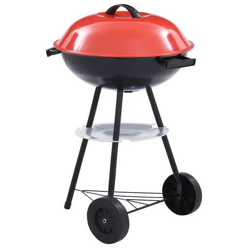 Barbacoa de Carbón Portátil Con Ruedas XXL 44 cm