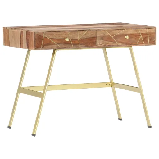Escritorio Con Cajones Madera Maciza de Acacia 100x55x75 cm