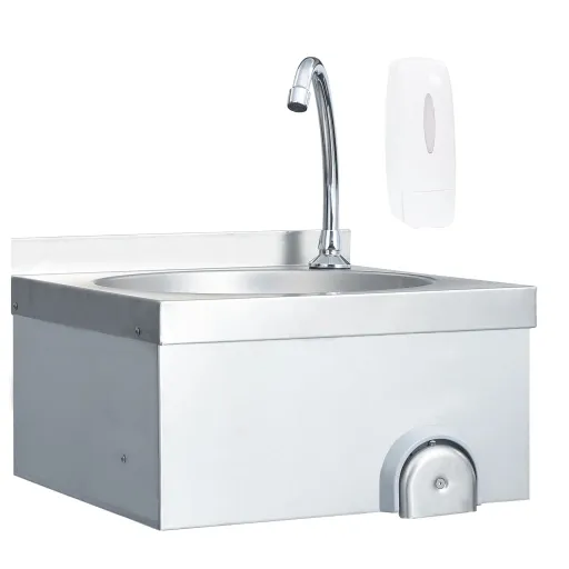 Fregadero Lavamanos Con Grifo y Dispensador de Jabón Acero Inox