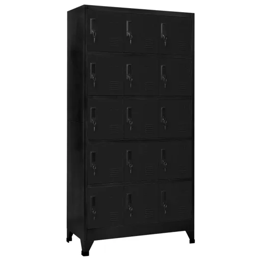 Taquilla de Acero Negro 90x40x180 cm
