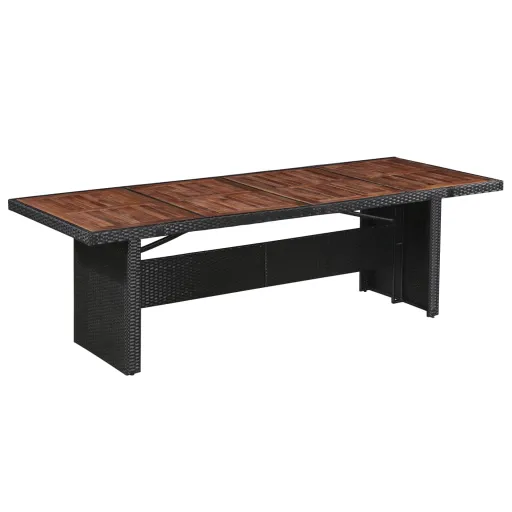 Mesa de Jardín Ratán Sintético Madera Acacia Maciza 240x90x74cm