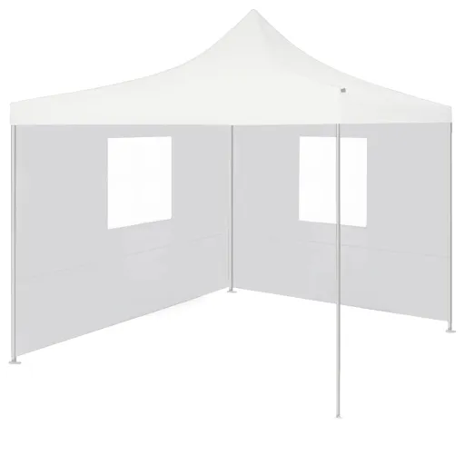 Carpa Plegable Profesional Con 2 Paredes Acero Blanco 3x3 m