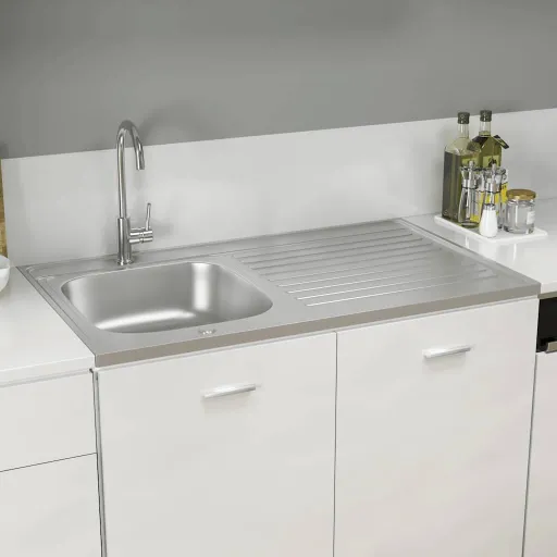 Fregadero de Cocina Con Escurridor Acero Inox 1000x600x155 mm