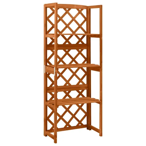 Enrejado Con Estantes Madera Maciza de Abeto 55x30x140 cm