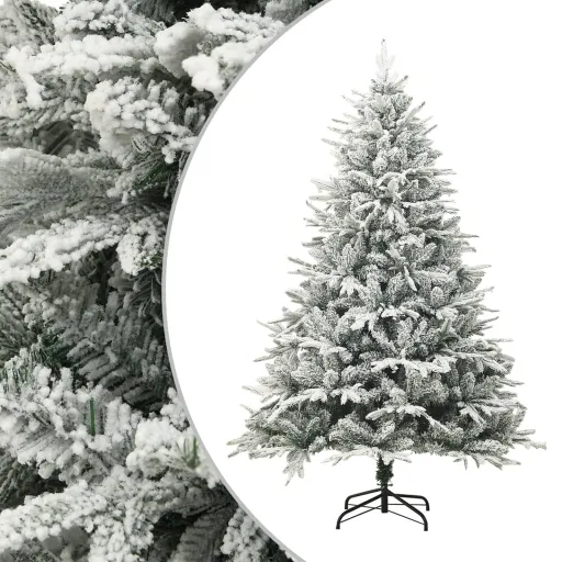 Árbol de Navidad Artificial Con Nieve PVC y PE Verde 150 cm