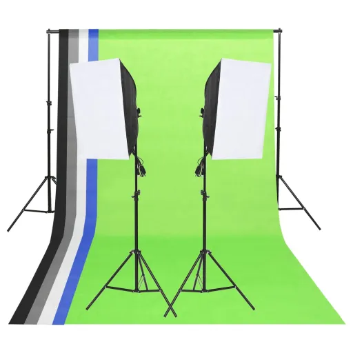 Kit Iluminación de Estudio Fotográfico Con Fondos y Softboxes