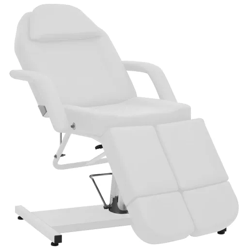Sillón de Salón de Belleza Cuero Sintético Blanco 180x62x78 cm