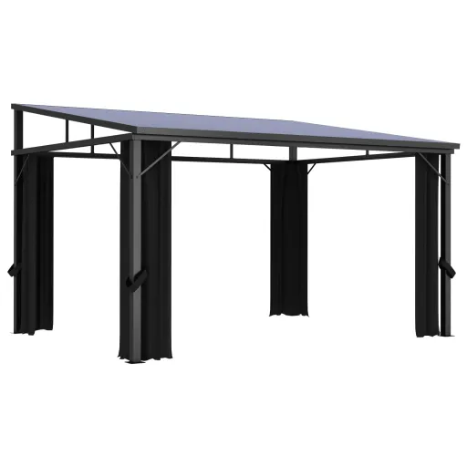 Cenador Con Cortina Gris Antracita 405x294x244 cm