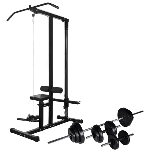 Máquina Musculación Power Tower Con Pesas y Mancuernas 30,5 kg