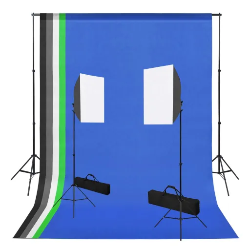 Kit de Estudio Fotográfico Con Luces Softbox y Fondos