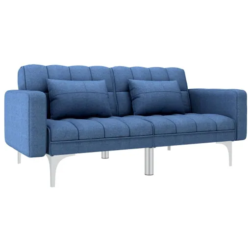 Sofá Cama de Tela Azul
