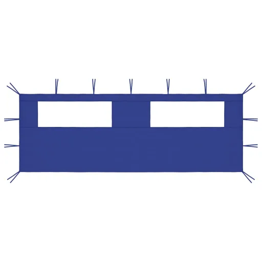 Pared Lateral de Cenador Con Ventanas Azul 6x2 m