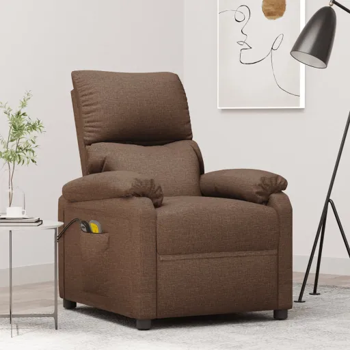 Sillón de Masaje Eléctrico Tela Marrón