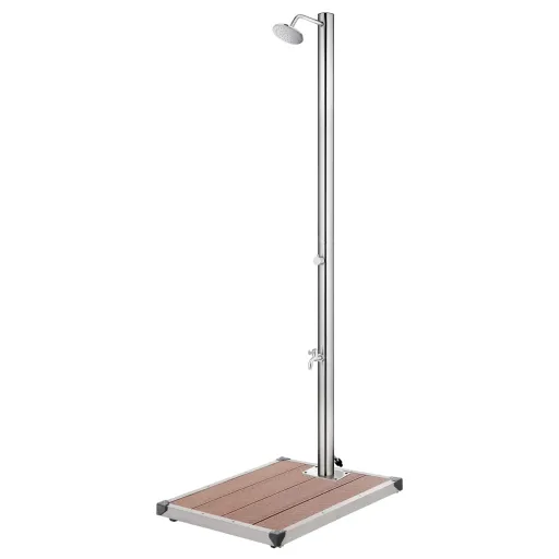 Ducha de Jardín Con Base Marrón 220 cm Acero Inoxidable