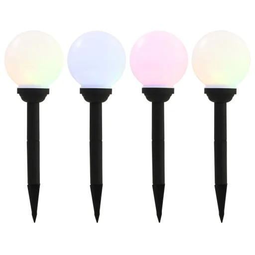 Lámparas Solares Esféricas de Exterior 4 Uds LED RGB 15 cm