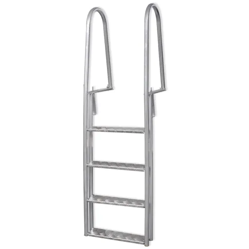 Escalera Para Piscina/Muelle Con 4 Peldaños Aluminio 167 cm