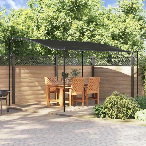 Toldo Acero y Tela Gris Antracita 4x3 m 180 g/m²