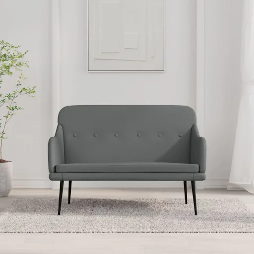 Banco de Tela Gris Oscuro 110x76x80 cm