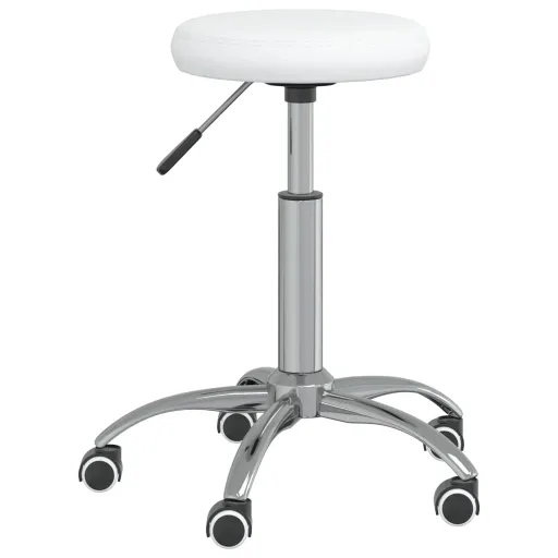 Taburete de Masaje Cuero Sintético Blanco