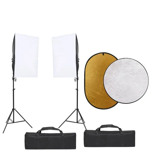 Kit de Estudio Fotográfico Con Set de Luces y Reflector