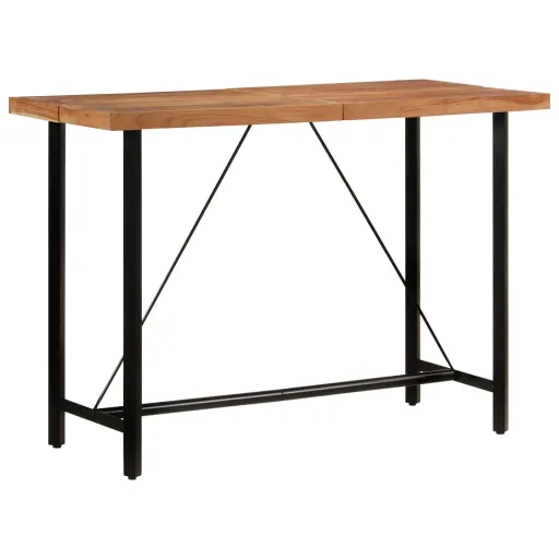Mesa Alta de Hierro y Madera Maciza de Acacia 150x70x107 cm