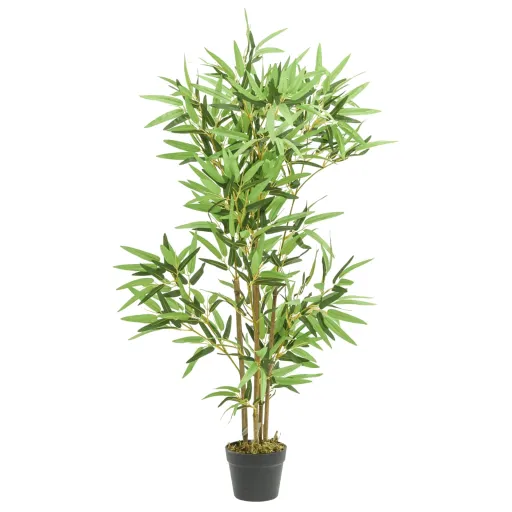 Árbol de Bambú Artificial Con 552 Hojas Verde 120 cm