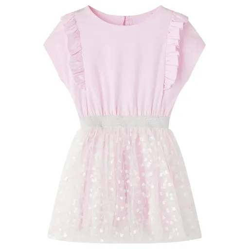 Vestido Infantil Volantes Rosa Claro 104
