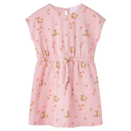 Vestido Infantil Con Cordón Naranja Claro 116