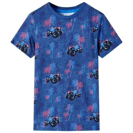 Camiseta Infantil Azul Oscuro Mélange 104