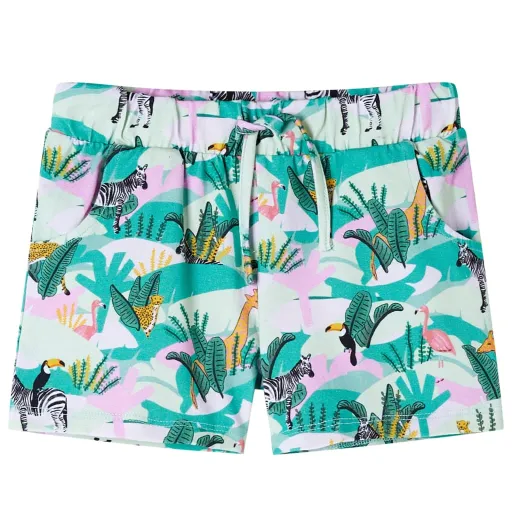 Pantalones Cortos Infantiles Con Cordón Menta Claro 92