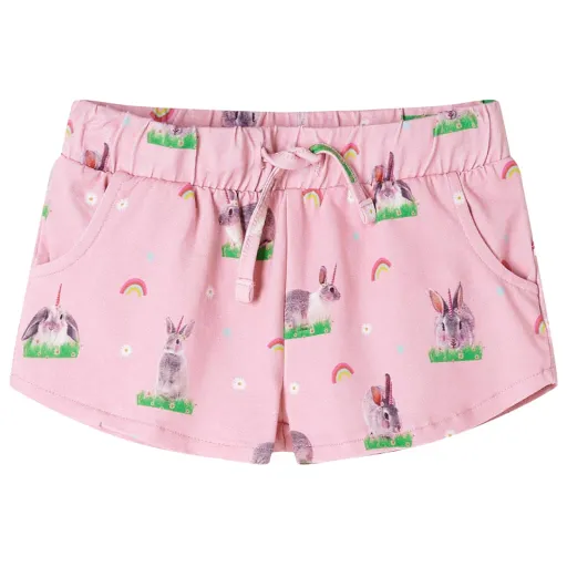 Pantalones Cortos Infantiles Con Cordón Rosa Claro 128