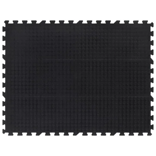 Baldosa de Suelo de Goma Negro 12 mm 90x120 cm