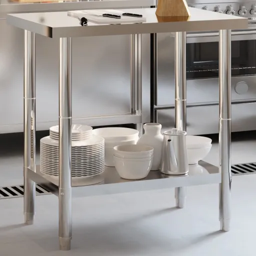 Mesa de Trabajo de Cocina Acero Inoxidable 82,5x55x85 cm