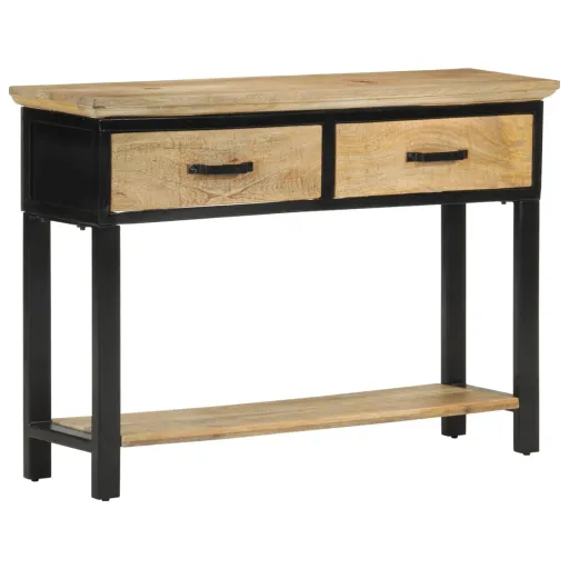 Mesa Consola Madera Maciza de Mango Rugosa 110x30x75 cm