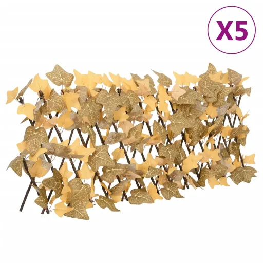 Enrejado Expansible de Arce Artificial Naranja 5 Uds 180x30 cm