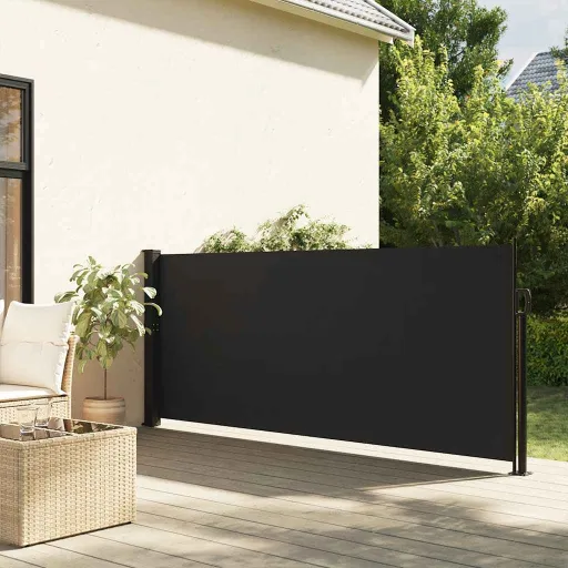 Toldo Lateral Retráctil Negro 117x300 cm
