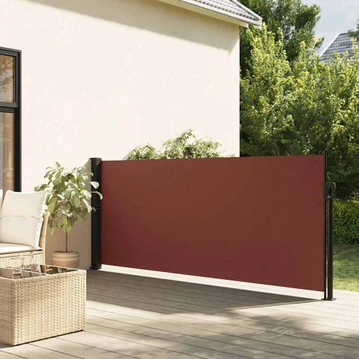 Toldo Lateral Retráctil Marrón 100x500 cm