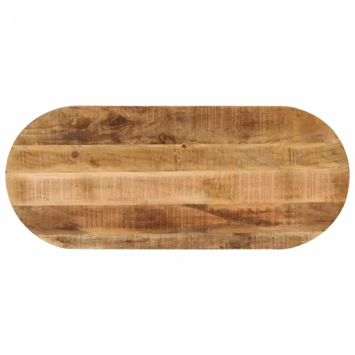 Tablero de Mesa Ovalado Madera Maciza Mango Rugosa 110x40x2,5cm