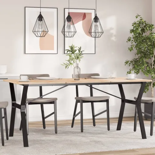 Patas de Mesa de Comedor Estructura Y Acero 160x80x73 cm