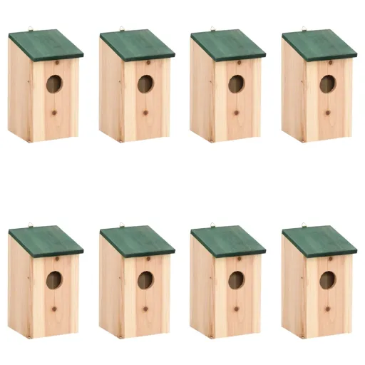 Casa Para Pájaros 8 Unidades Madera 12x12x22 cm